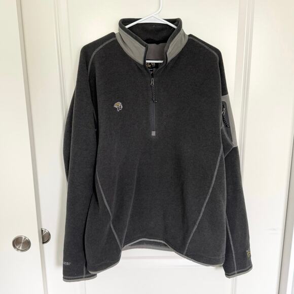 Mountain Hardwear Quarter Zip Fleece Pullover Gray Large - Picture 1 of 5